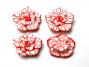 Red Edge Patterned White Rose - 2 pack